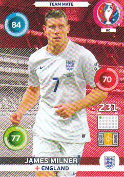 James Milner England Panini UEFA EURO 2016 #90